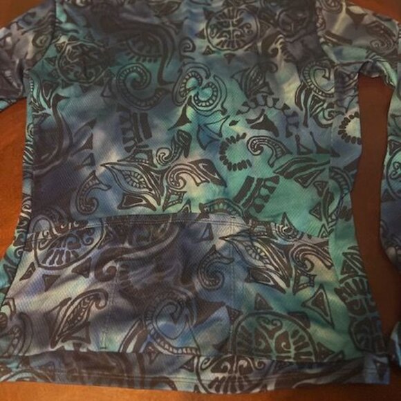 vintage Shebeest Womens Medium Full-Zip Cycling Jersey Blue Paisley Print - Picture 9 of 9